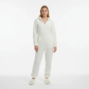 Combinaison Pyjama Polaire Femme Longue à Capuche Chaude – Détente Suprême