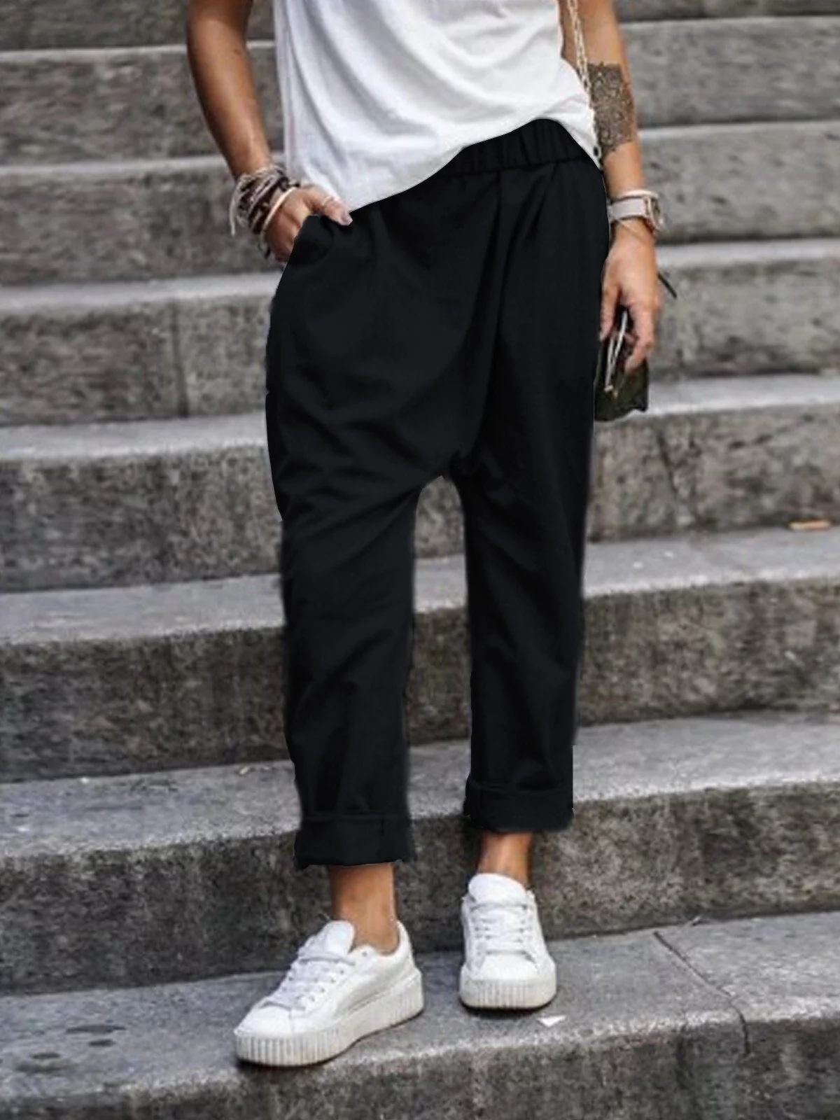 Pantalon femme fuselé en coton, élégant et confortable, pour un look décontracté et élégant – Image 3
